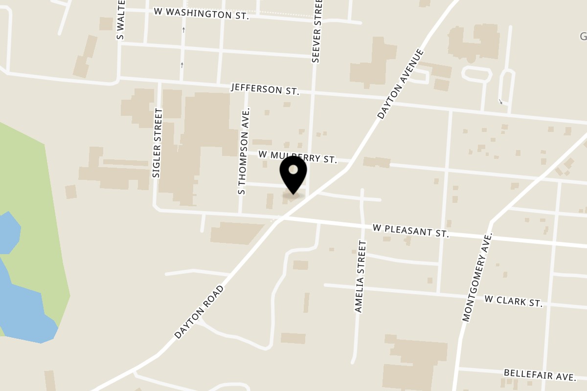 Map showing the location of Catanzaro's Pizza & Subs on 433 Dayton Ave in Springfield